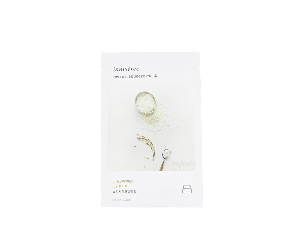 Innisfree Rice Mask INNISFREE My Real Squeeze Mask Rice | Korean Skincare Canada Mikaela ...